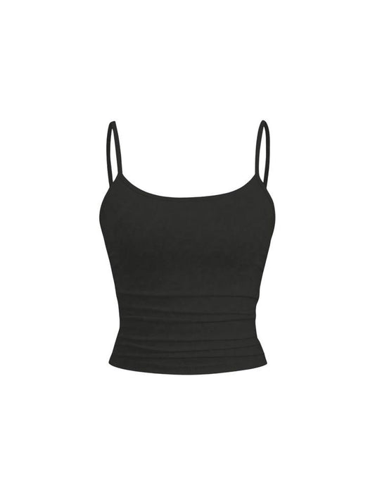 Unicolor Black Crop Top